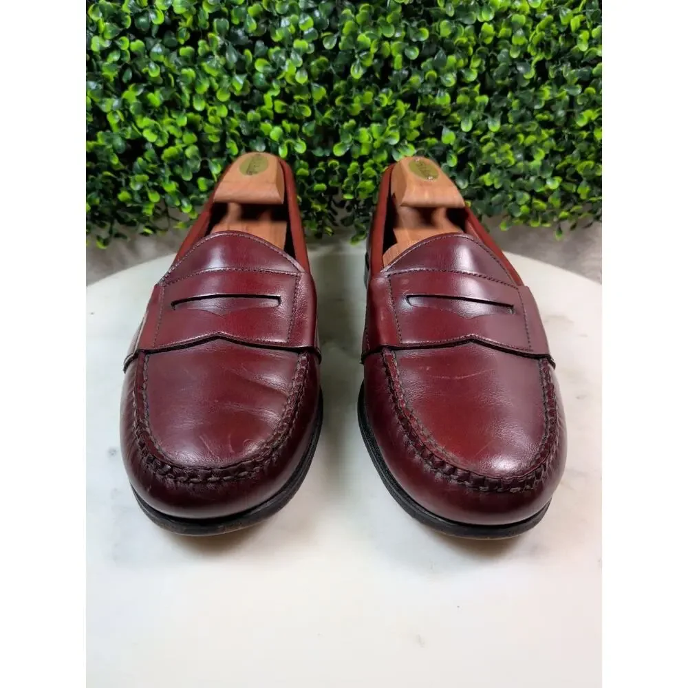 Cole Haan Brown Leather Penny Loafers Men's US 9.5 D Made In USA Dress Shoes